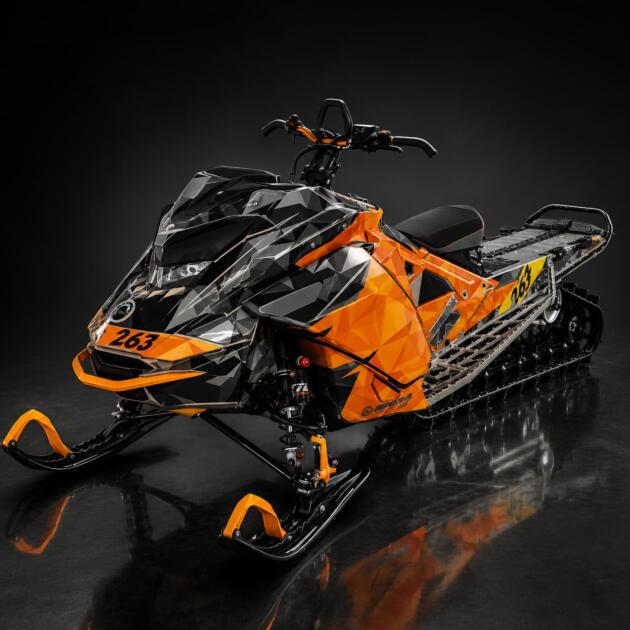 Orange Velocity Snowmobile Graphics Kit